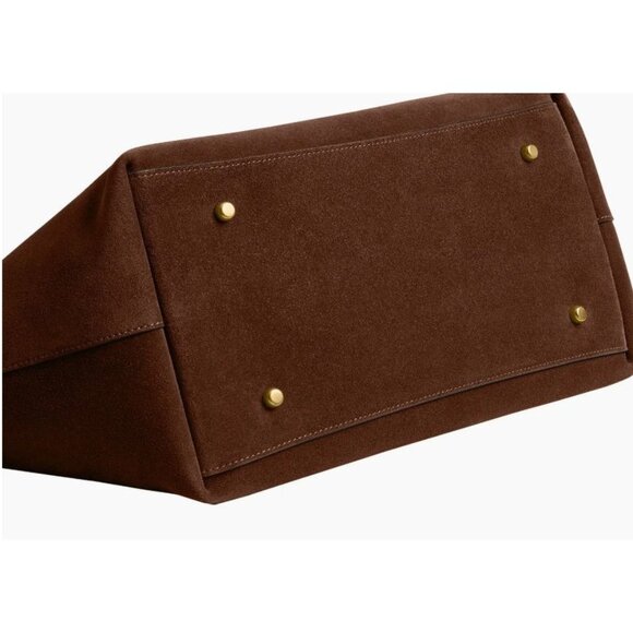 NEW WITH TAGS!  AUTHENTIC COACH WARM BROWN SUEDE GRAMERCY HANDBAG - Picture 9 of 11